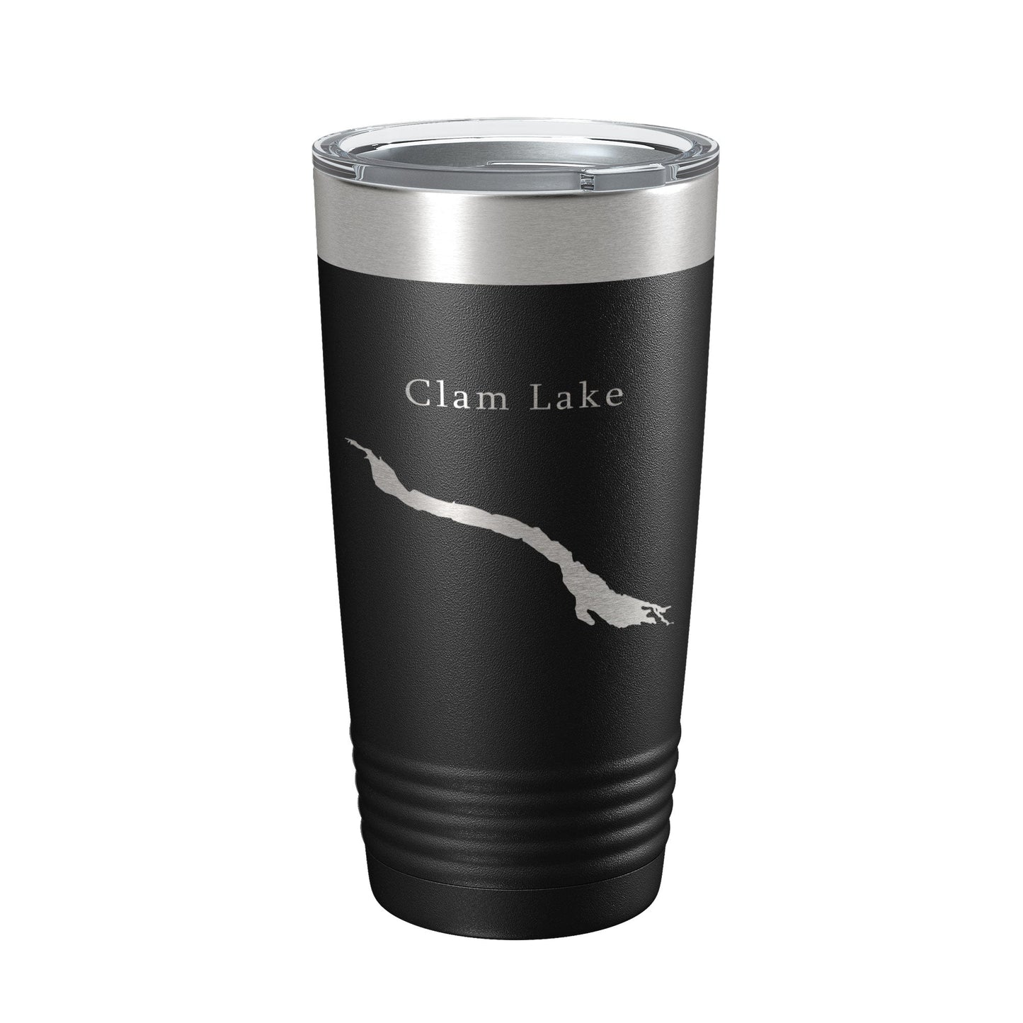 Clam Lake Map Tumbler Travel Mug Insulated Laser Engraved Coffee Cup Michigan 20 oz-0