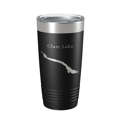 Clam Lake Map Tumbler Travel Mug Insulated Laser Engraved Coffee Cup Michigan 20 oz-0