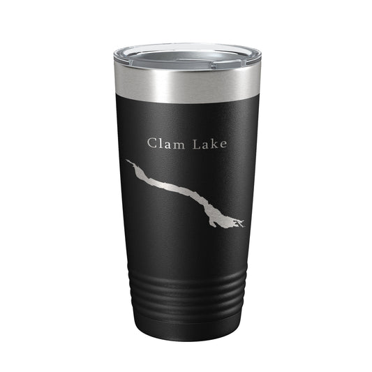 Clam Lake Map Tumbler Travel Mug Insulated Laser Engraved Coffee Cup Michigan 20 oz-0