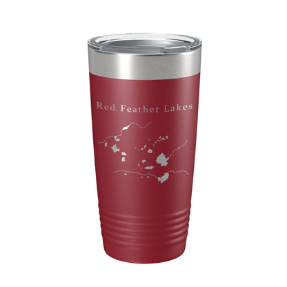 Red Feather Lakes Map Tumbler Travel Mug Insulated Laser Engraved Coffee Cup Colorado 20 oz-18