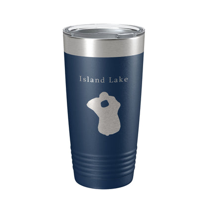 Island Lake Map Tumbler Travel Mug Insulated Laser Engraved Coffee Cup Florida 20 oz-2