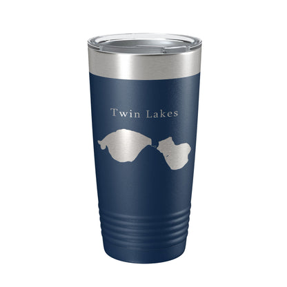 Twin Lakes Map Tumbler Travel Mug Insulated Laser Engraved Coffee Cup Lewiston Montmorency County Michigan 20 oz-8