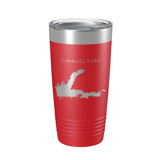 Grenada Lake Map Tumbler Travel Mug Insulated Laser Engraved Coffee Cup Mississippi 20 oz-10