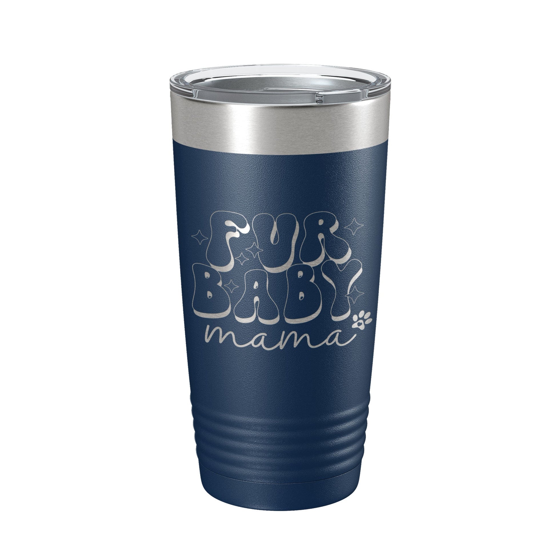Fur Baby Mama Tumbler Dog Lover Travel Mug Gift Retro Insulated Laser Engraved Coffee Cup 20 oz-2
