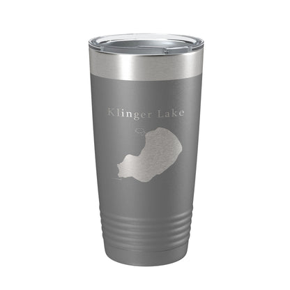 Klinger Lake Map Tumbler Travel Mug Insulated Laser Engraved Coffee Cup Michigan 20 oz-16