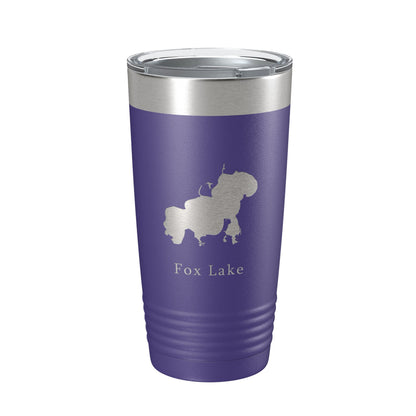 Fox Lake Map Tumbler Travel Mug Insulated Laser Engraved Coffee Cup Illinois 20 oz-15