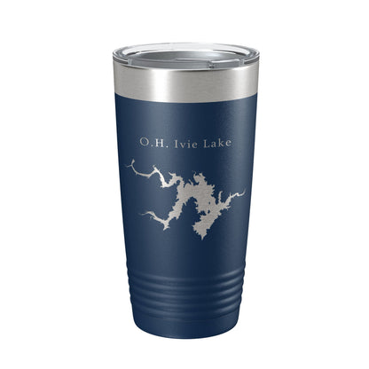 O.H. Ivie Lake Stacy Reservoir Map Tumbler Travel Mug Insulated Laser Engraved Coffee Cup Texas 20 oz-8
