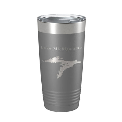 Lake Michigamme Map Tumbler Travel Mug Insulated Laser Engraved Coffee Cup Michigan 20 oz-16