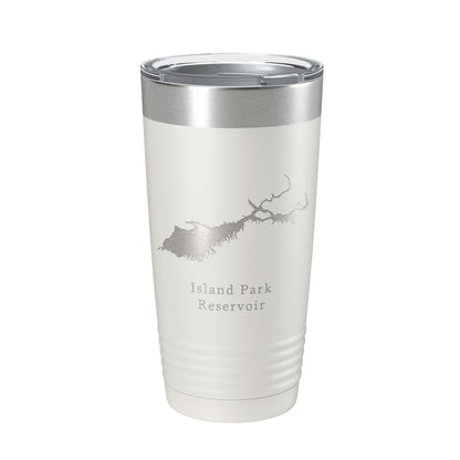 Island Park Reservoir Tumbler Lake Map Travel Mug Insulated Laser Engraved Coffee Cup Idaho 20 oz-1
