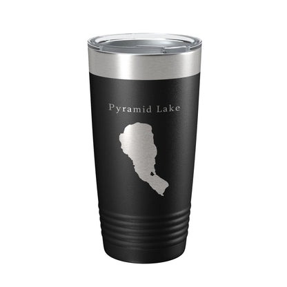 Pyramid Lake Map Tumbler Travel Mug Insulated Laser Engraved Coffee Cup Nevada 20 oz-0