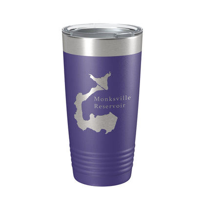 Monksville Reservoir Tumbler Lake Map Travel Mug Insulated Laser Engraved Coffee Cup New Jersey 20 oz-15