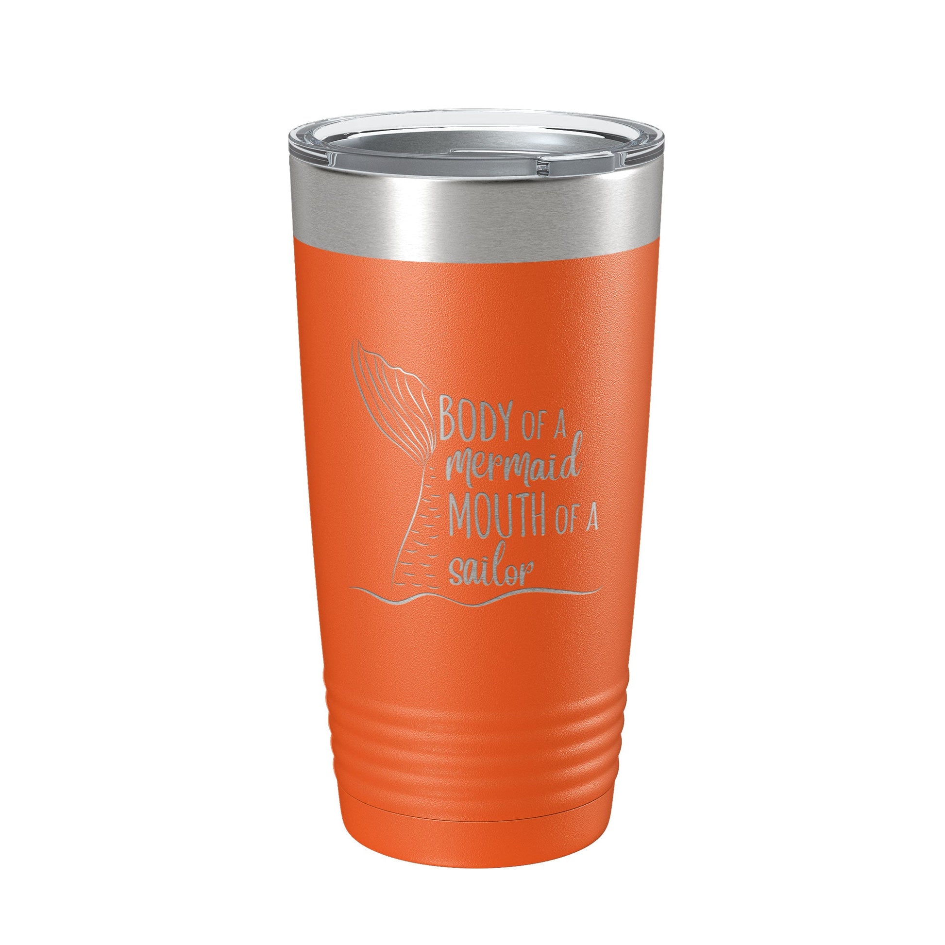 Funny Tumbler Gift for Women Body of a Mermaid Mouth of a Sailor Travel Mug Insulated Laser Engraved Coffee Cup Present Best Friend Sister 20 oz-4