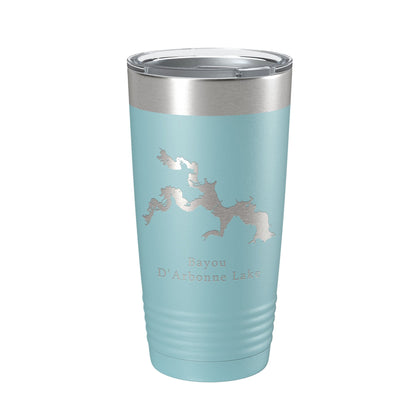 Bayou D'Arbonne Lake Map Tumbler Travel Mug Insulated Laser Engraved Coffee Cup Louisiana 20 oz-13