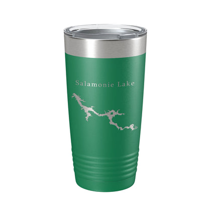 Salamonie Lake Map Tumbler Travel Mug Insulated Laser Engraved Coffee Cup Indiana 20 oz-9