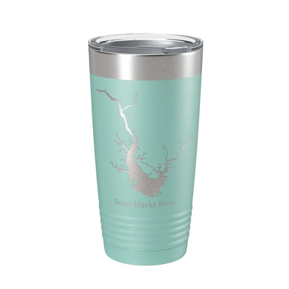 St. Marks River FL Map Tumbler Travel Mug Insulated Laser Engraved Coffee Cup Apalachee Bay Florida Saint 20 oz-12