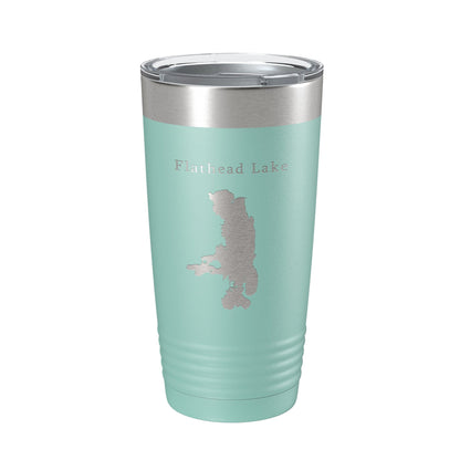 Flathead Lake Map Tumbler Travel Mug Insulated Laser Engraved Coffee Cup Missoula Montana 20 oz-12