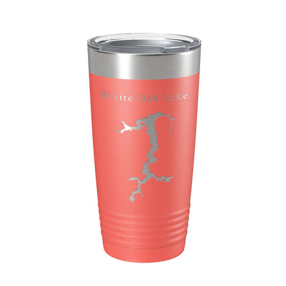 White Oak Lake Map Tumbler Travel Mug Insulated Laser Engraved Coffee Cup Arkansas 20 oz-20