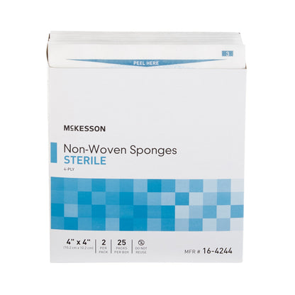 Nonwoven Sponge McKesson 4 X 4 Inch 4-Ply Sterile 2 per Pack