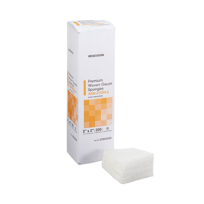Gauze Sponge McKesson 2 X 2 Inch 8-Ply NonSterile 200 per Pack