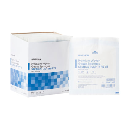 Gauze Sponge McKesson 4 X 4 Inch 8-Ply Sterile 2 per Pack
