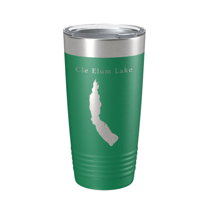 Cle Elum Lake Map Tumbler Travel Mug Insulated Laser Engraved Coffee Cup Washington 20 oz-9