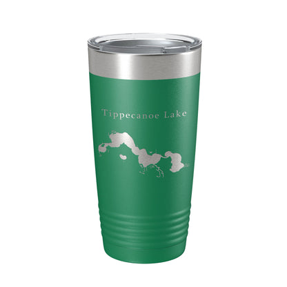 Tippecanoe Lake Map Tumbler Travel Mug Insulated Laser Engraved Coffee Cup Indiana 20 oz-9
