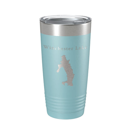 Winchester Lake Map Tumbler Travel Mug Insulated Laser Engraved Coffee Cup Connecticut 20 oz-13