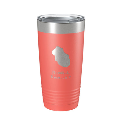 Neeskah Reservoir Tumbler Lake Map Travel Mug Insulated Laser Engraved Coffee Cup Colorado 20 oz-20