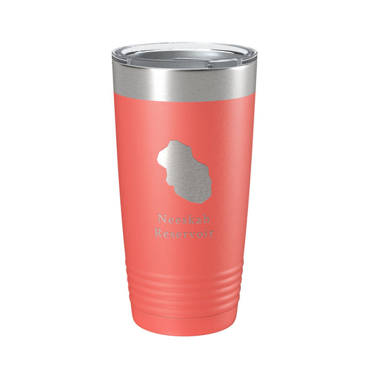 Neeskah Reservoir Tumbler Lake Map Travel Mug Insulated Laser Engraved Coffee Cup Colorado 20 oz-20