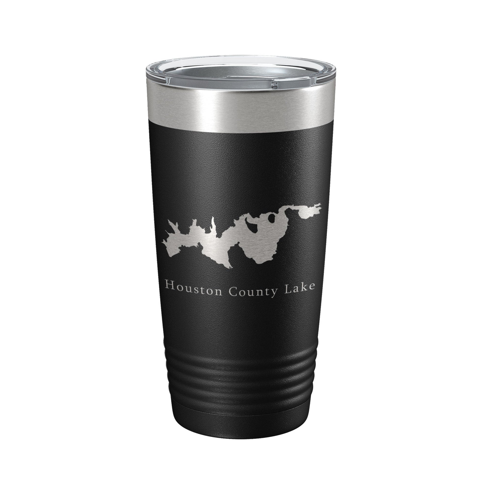 Houston County Lake Map Tumbler Travel Mug Insulated Laser Engraved Coffee Cup Texas 20 oz-0