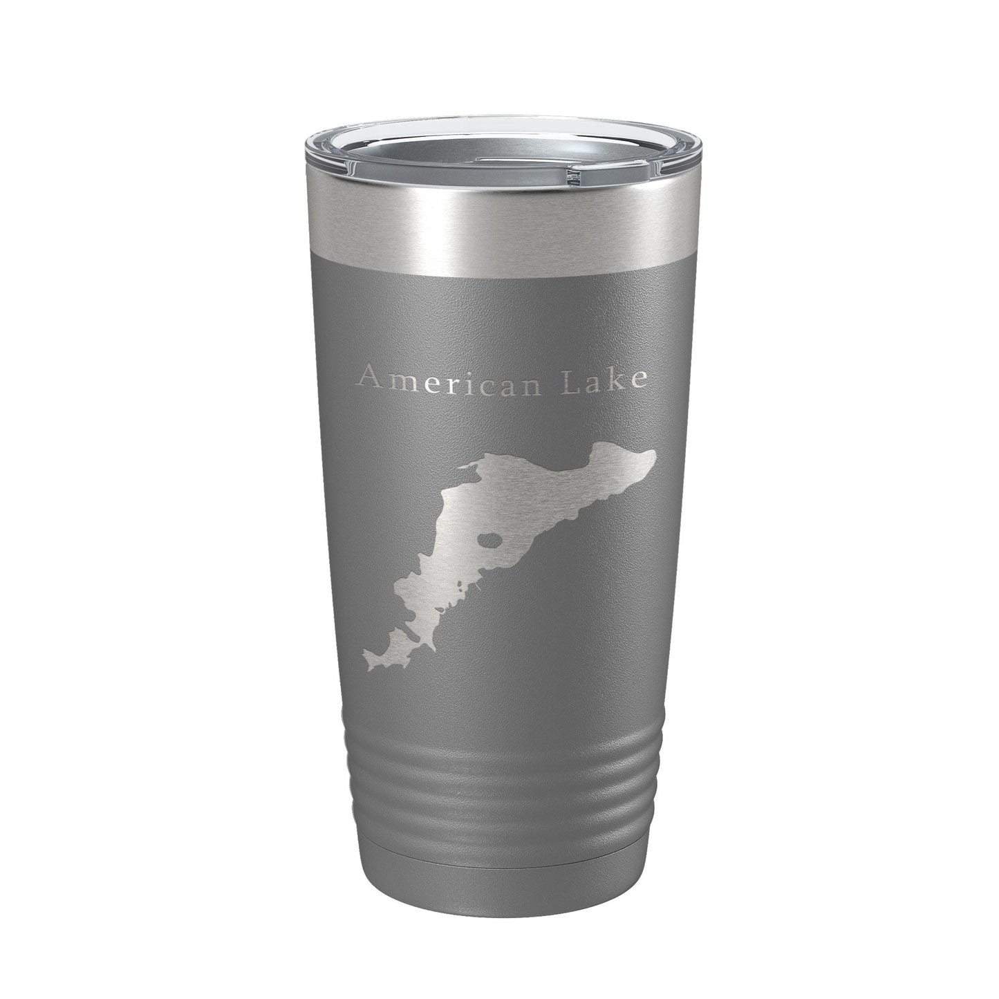 American Lake Map Tumbler Travel Mug Insulated Laser Engraved Coffee Cup Washington 20 oz-16
