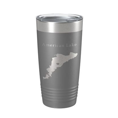 American Lake Map Tumbler Travel Mug Insulated Laser Engraved Coffee Cup Washington 20 oz-16