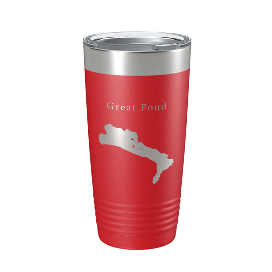 Great Pond Tumbler Lake Map Travel Mug Insulated Laser Engraved Coffee Cup Maine 20 oz-10