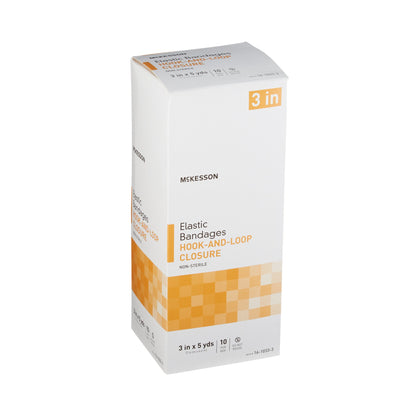 Elastic Bandage McKesson 3 Inch X 5 Yard Single Hook and Loop Closure Tan NonSterile Standard Compression