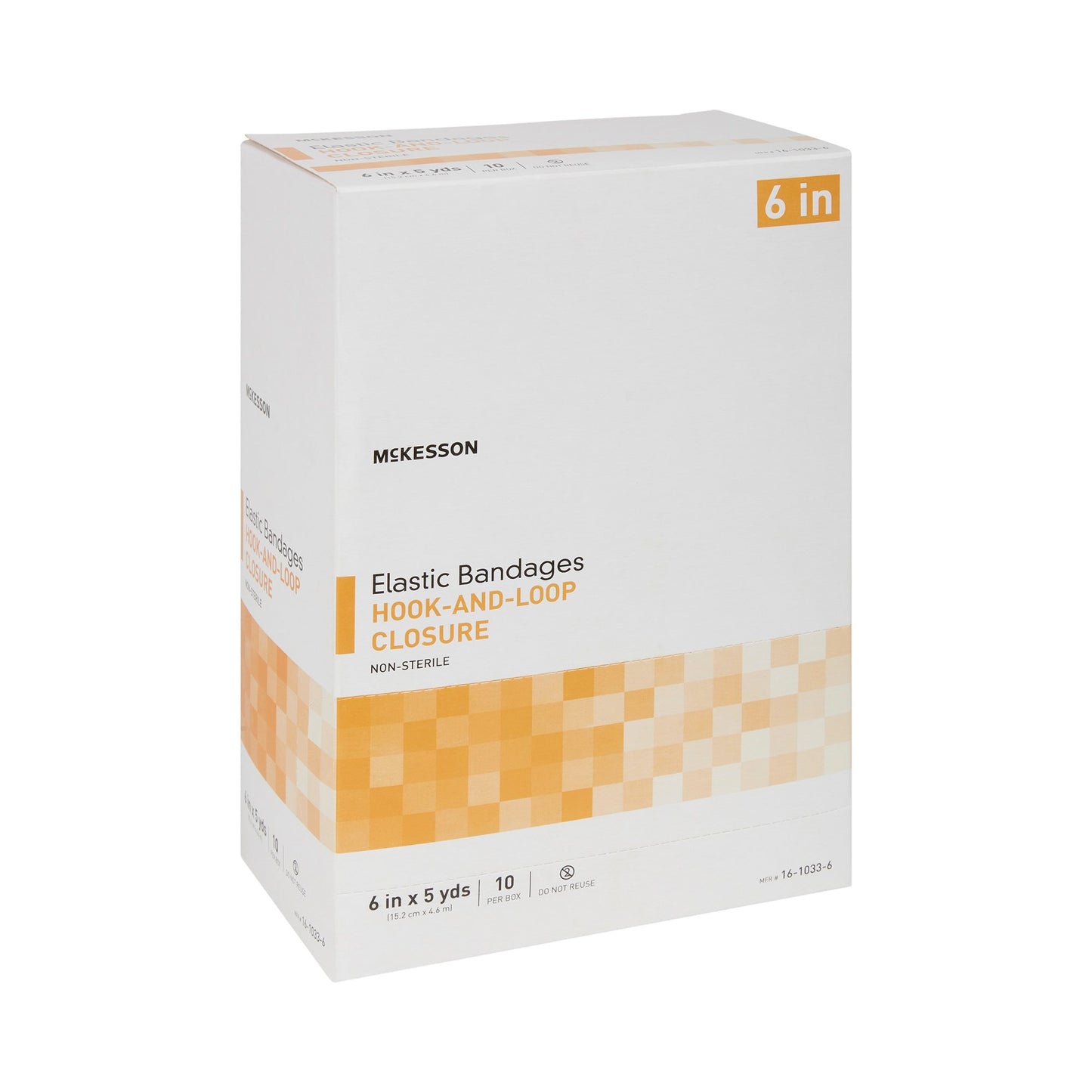 Elastic Bandage McKesson 6 Inch X 5 Yard Single Hook and Loop Closure Tan NonSterile Standard Compression