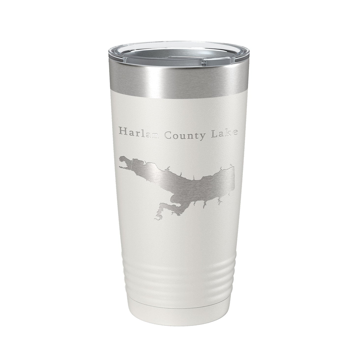 Harlan County Lake Map Tumbler Travel Mug Insulated Laser Engraved Coffee Cup Nebraska 20 oz-1