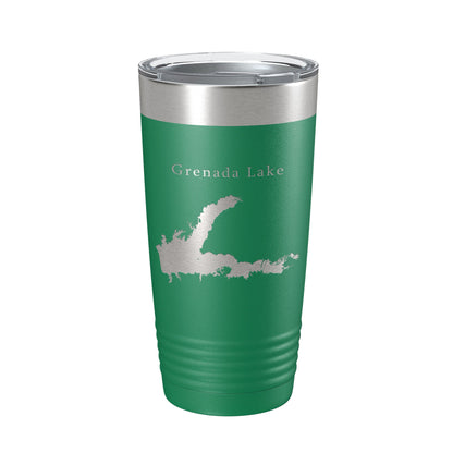Grenada Lake Map Tumbler Travel Mug Insulated Laser Engraved Coffee Cup Mississippi 20 oz-9