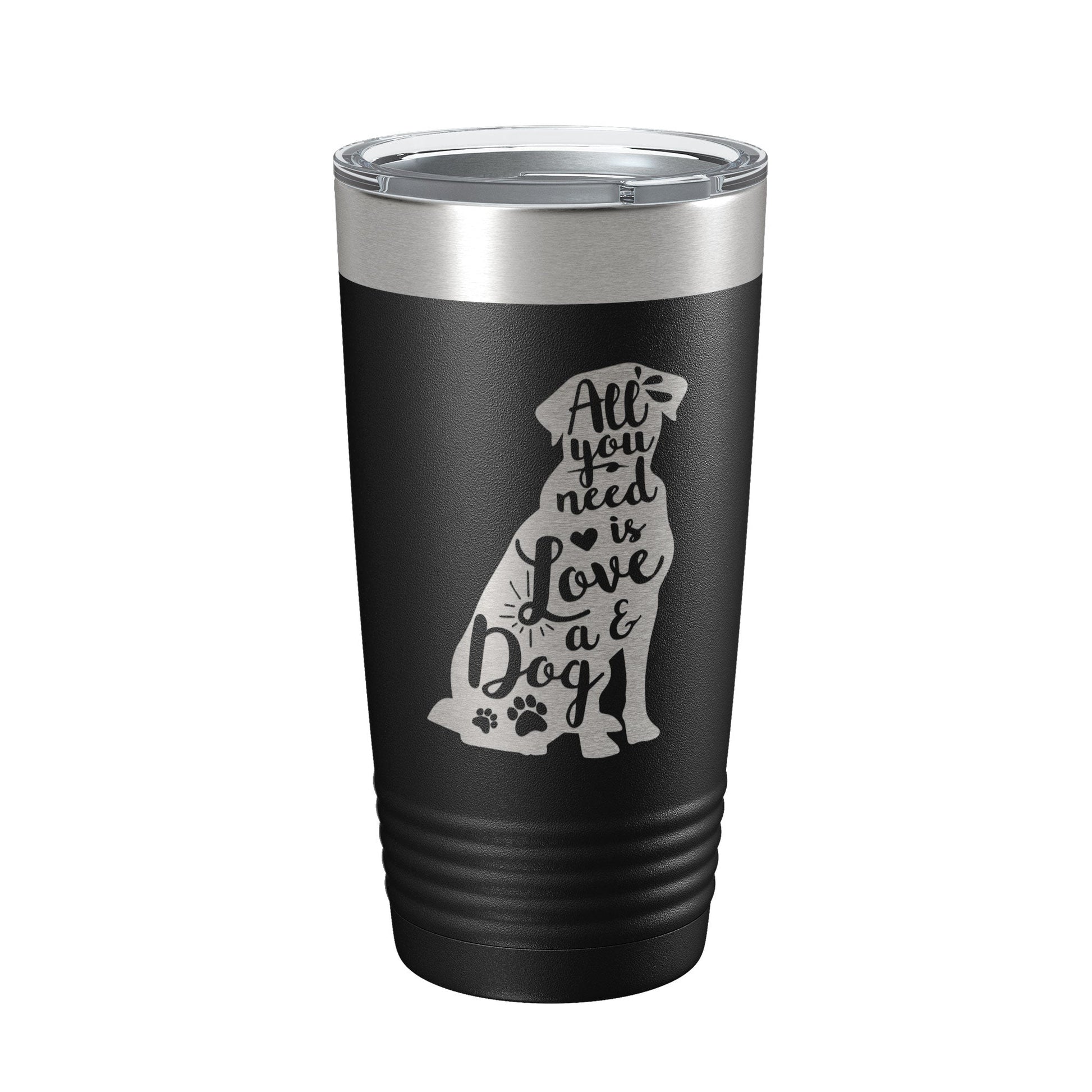 Love and a Dog Tumbler Dog Lover Travel Mug All You Need is Love Insulated Laser Engraved Coffee Cup Pet Owner Gift 20 oz-5