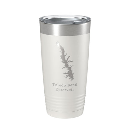Toledo Bend Reservoir Tumbler Lake Map Travel Mug Insulated Laser Engraved Coffee Cup Louisiana Texas 20 oz-7