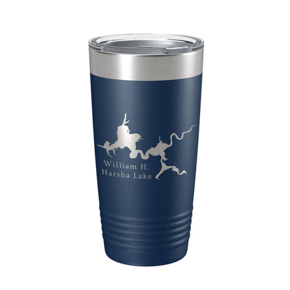 William H. Harsha Lake Map Tumbler Travel Mug Insulated Laser Engraved Coffee Cup Ohio 20 oz-8