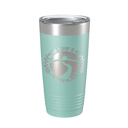 River Is My Happy Place Tumbler Travel Mug Insulated Laser Engraved Coffee Cup Birthday Float Trips Party Gift 20 oz-12