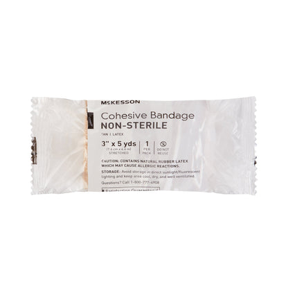 Cohesive Bandage McKesson 3 Inch X 5 Yard Self-adherent Closure Tan NonSterile Standard Compression