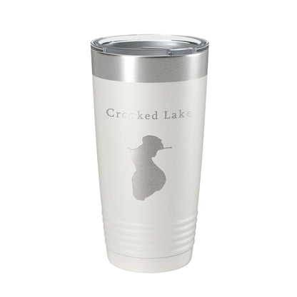 Crooked Lake Map Tumbler Travel Mug Insulated Laser Engraved Coffee Cup Illinois 20 oz-7