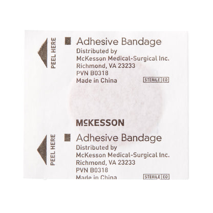 Adhesive Spot Bandage McKesson 1 Inch Fabric Round Tan Sterile