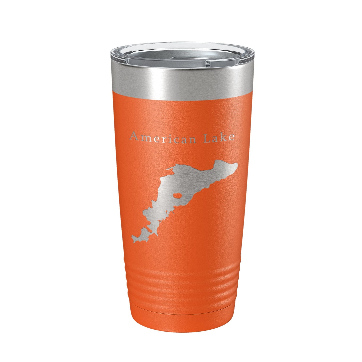 American Lake Map Tumbler Travel Mug Insulated Laser Engraved Coffee Cup Washington 20 oz-17