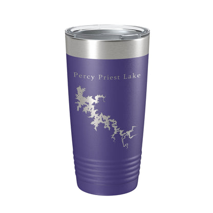 Percy Priest Lake Map Tumbler Travel Mug Insulated Laser Engraved Coffee Cup Tennessee 20 oz-15