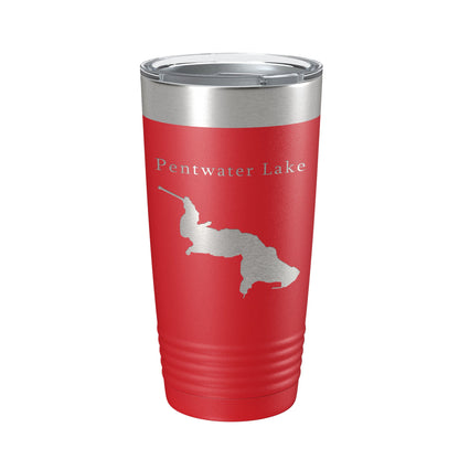 Pentwater Lake Map Tumbler Travel Mug Insulated Laser Engraved Coffee Cup Michigan 20 oz-10