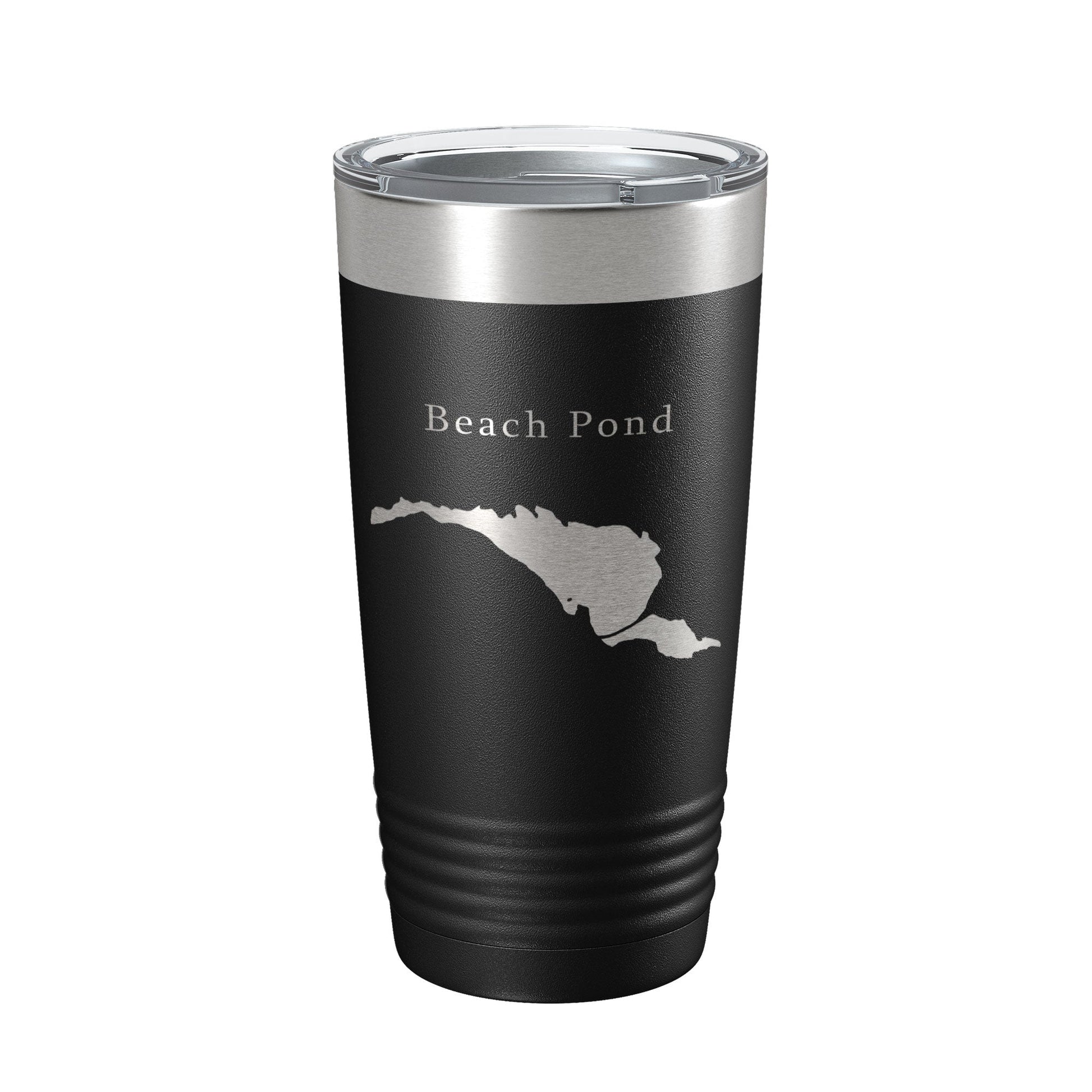 Beach Pond Tumbler Lake Map Travel Mug Insulated Laser Engraved Coffee Cup Connecticut Rhode Island 20 oz-5