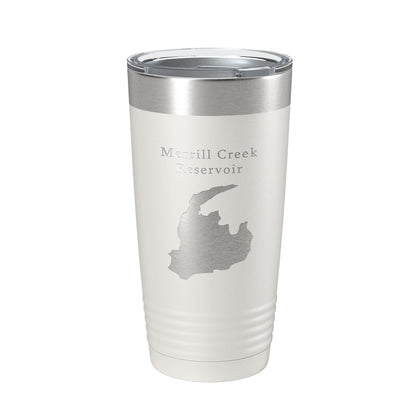 Merrill Creek Reservoir Tumbler Lake Map Travel Mug Insulated Laser Engraved Coffee Cup New Jersey 20 oz-1