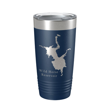 Wild Horse Reservoir Tumbler Lake Map Travel Mug Insulated Laser Engraved Coffee Cup Nevada 20 oz-8